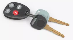 Car Key Remote with Two Metal Keys Black Brass 3D model