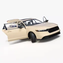 Contemporary Premium Sedan Beige Rigged for Cinema 4D 3D model