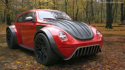 Custom Off Road Concept Car Vehicle Red Rigged for Cinema 4D 3D model