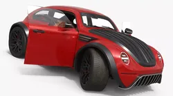 Custom Off Road Concept Car Vehicle Red Rigged for Maya 3D model