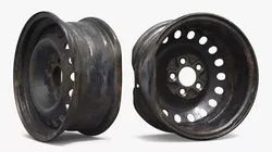Damaged Automotive Rim Old 3D model