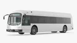 Electric Low Floor Transit Bus White 3D model