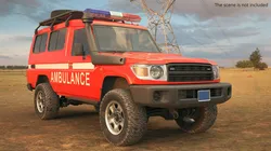 Emergency Ambulance Off Road Vehicle Red Rigged for Cinema 4D 3D model
