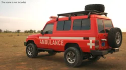Emergency Ambulance Off Road Vehicle Red Rigged for Maya 3D model