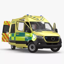 Emergency Ambulance Vehicle Rigged 3D model
