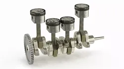 Engine Pistons and Crankshaft Rigged for Cinema 4D 3D model