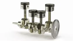 Engine Pistons and Crankshaft Rigged for Maya 3D model