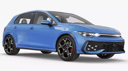 Five Door Performance Hatchback Blue Simplified 3D model