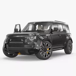 Four Wheel Drive SUV Wagon Black Rigged 3D model