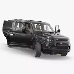Four Wheel Drive SUV Wagon Black Rigged for Cinema 4D 3D model
