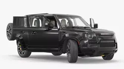 Four Wheel Drive SUV Wagon Black Rigged for Maya 3D model