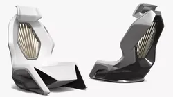 Futuristic Concept Car Seat White 3D model