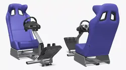 Gaming Racing Seat with Wheel Stand and Pedals 3D model