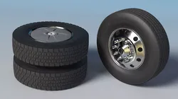 Heavy Duty Truck Wheel Set with Dual Tires 3D model