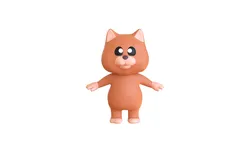 High-Quality 3D Cartoon Cat Animated
