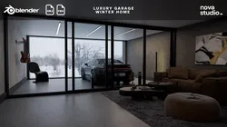 Luxury Car Garage Blender Project File Textured FBX OBJ 3D model