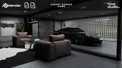 Luxury Car Garage Home Blender Project File Textured  3D model