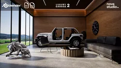 Luxury Car Garage Scene 2 Project File Textured Blend FBX OBJ 3D model