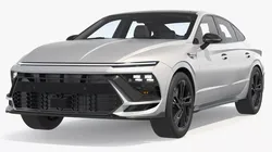 Luxury Passenger Sedan Car White Rigged for Cinema 4D 3D model