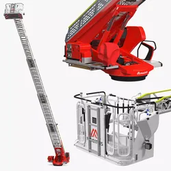Magirus M32L AS Aerial Ladder Unfolded 3D model