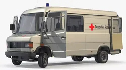 Mercedes Benz T2 507D Medical Transport Van Rigged for Cinema 4D 3D model