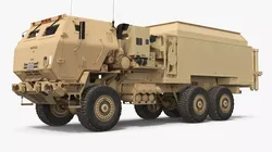 Mobile Air Defense Command Truck Desert Simplified 3D model