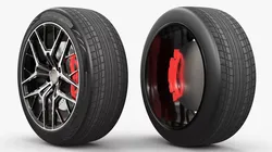 Modern Car Alloy Rim Multi Spoke Silver 3D model