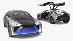 Modern Electric Concept Coupe White Rigged for Maya 3D model