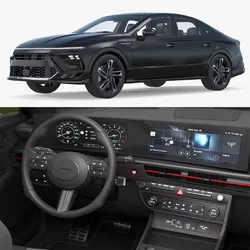 Modern Mid Size Passenger Sedan Black 3D model