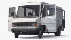 Multi Purpose Commercial Transport Van White Rigged for Maya 3D model