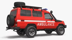 Off Road Medical Ambulance SUV Red 3D model