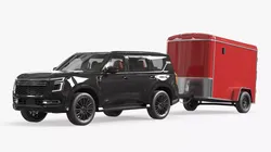 Offroad SUV with Compact Enclosed Trailer 3D model