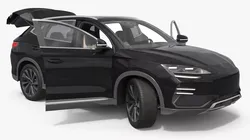 Panoramic Roof Electric SUV Black Rigged for Cinema 4D 3D model