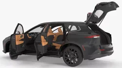 Panoramic Roof Hybrid SUV Black Rigged for Cinema 4D 3D model