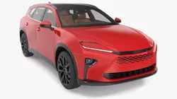 Panoramic Roof Hybrid SUV Red Simplified 3D model
