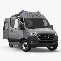 Paramedic Ambulance Vehicle Rigged 3D model