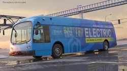 Proterra ZX5 Battery Electric Bus Blue Rigged 3D model