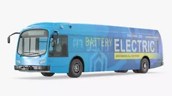 Proterra ZX5 Electric Transit Bus Blue 3D model