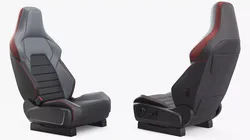 Racing Style Front Car Seat 3D model