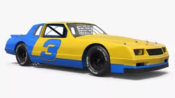 Retro Monte Carlo SS Chevrolet Nascar Car Yellow Blue 3D model