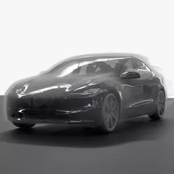 Tesla Model 3 Airflow Simulation PBR VDB Animated For Blender 3D model