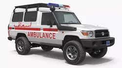 Toyota Land Cruiser 78 Ambulance Vehicle White Simplified 3D model