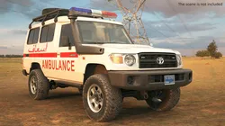 Toyota Land Cruiser 78 Emergency Ambulance White Rigged for Maya 3D model