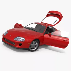 Toyota Supra Mk4 Turbo Coupe Red Rigged for Maya 3D model