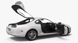 Turbocharged Drift Coupe White Rigged for Cinema 4D 3D model