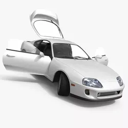 Turbocharged Drift Coupe White Rigged for Maya 3D model