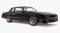 Vintage Chevrolet Monte Carlo SS Coupe Black 3D model