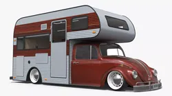 Volkswagen Retro Recreational Vehicle Simplified 3D model