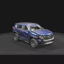 1-87 HO crashed modern vehicle Printable STL 3D print model