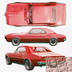 1967 Classic Muscle Car 3D model
